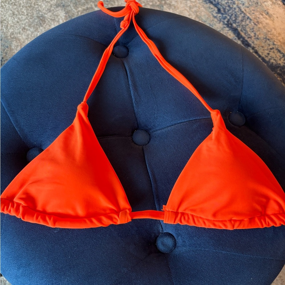 Vibrant Orange Triangle Bikini Top
